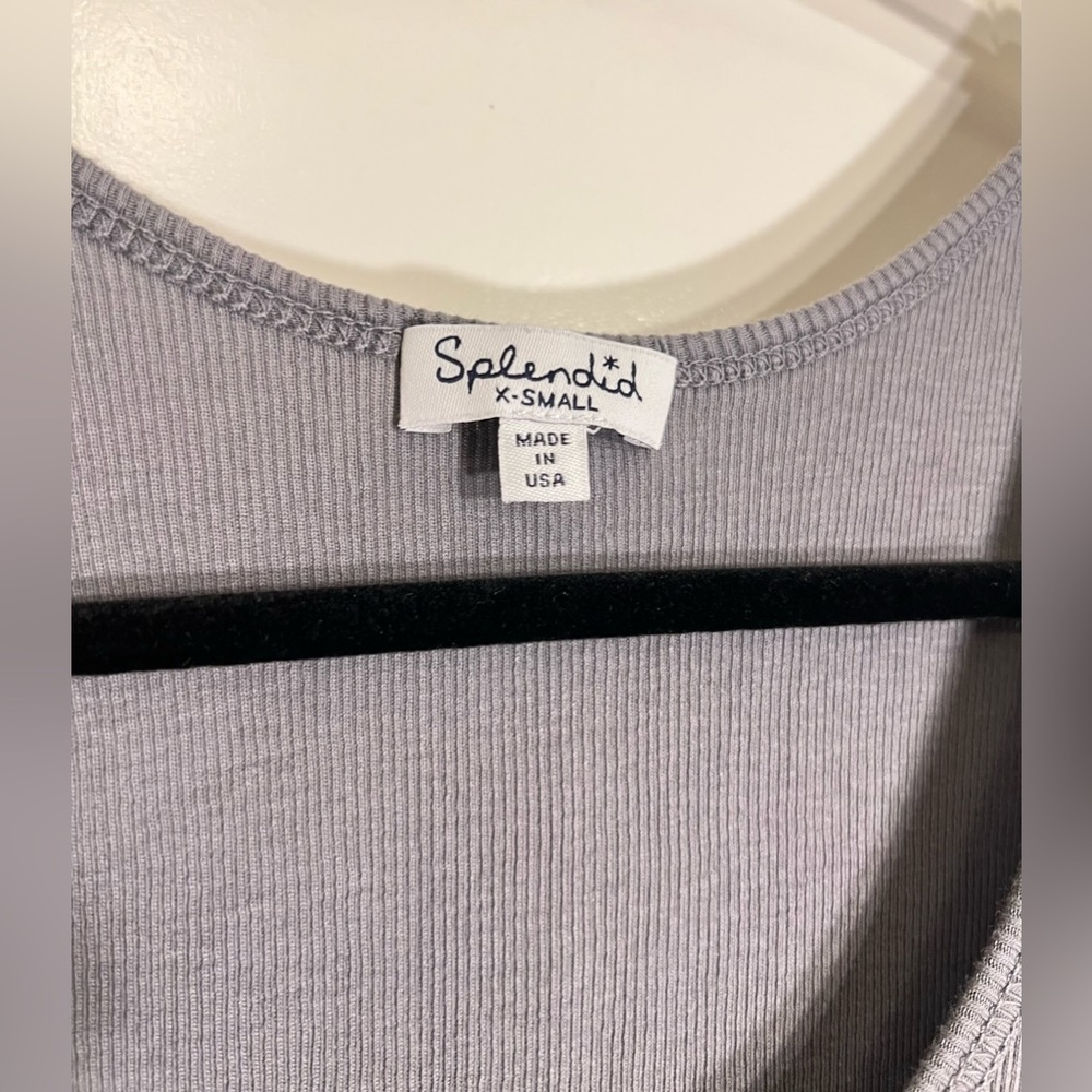 Splendid Gray Ribbed Tank Top - Picture 2 of 4